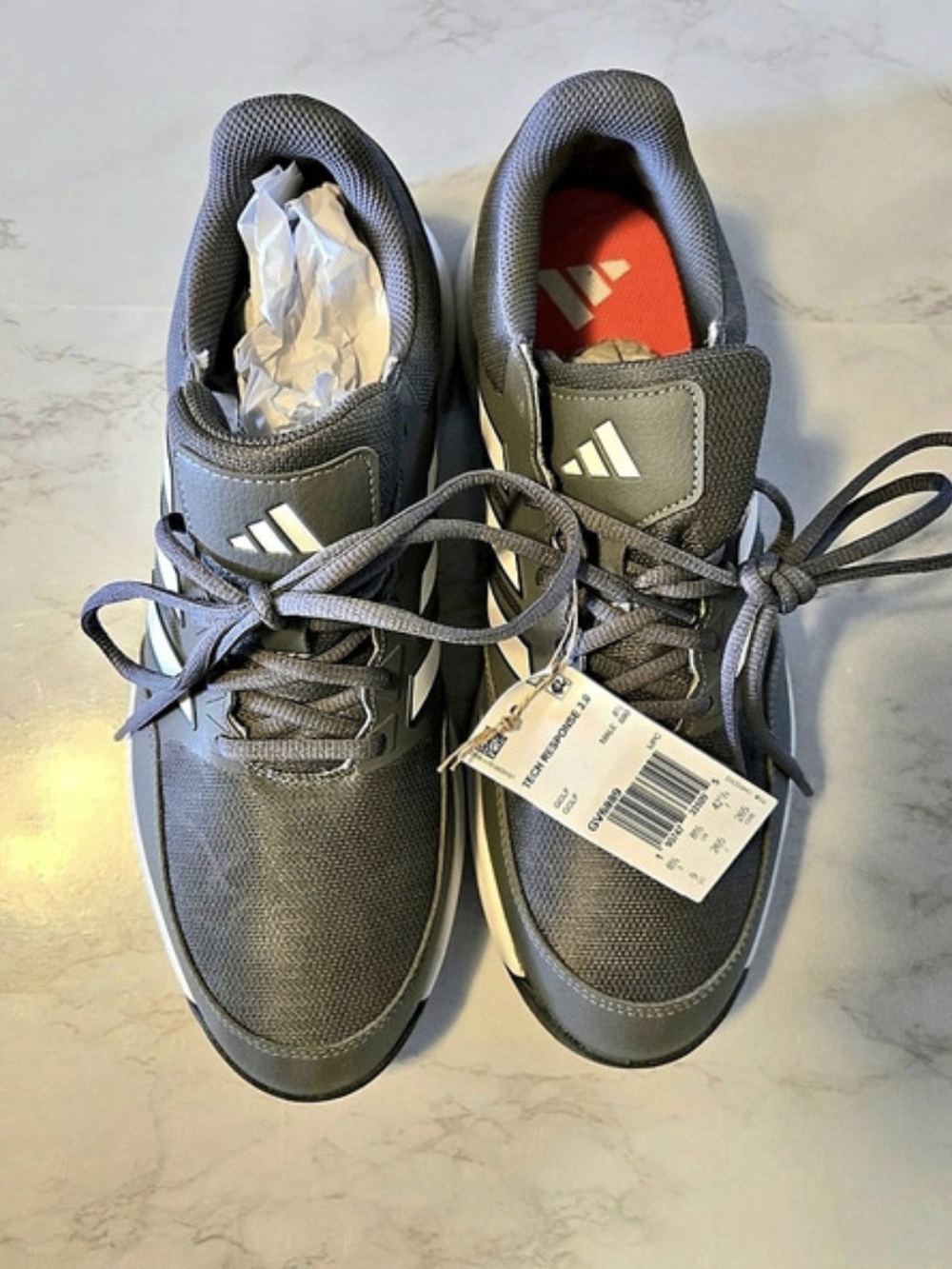 adidas Tech Response 3.0 Golf Shoes Gray & White US 9